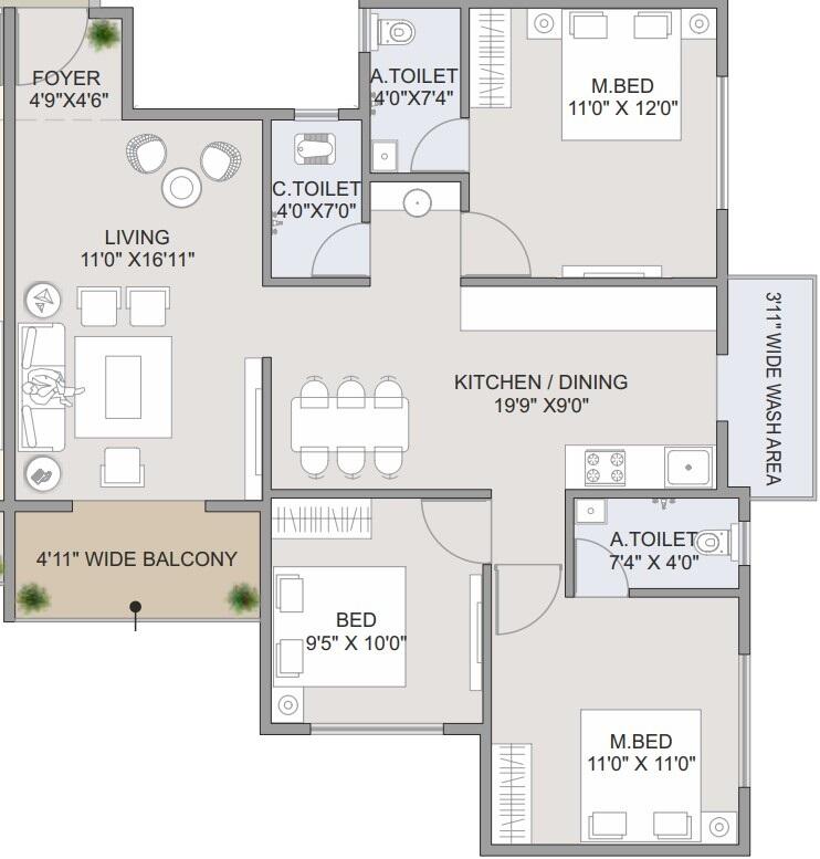 Kanaklaxmi Leela Janak Apartment floor plan layout